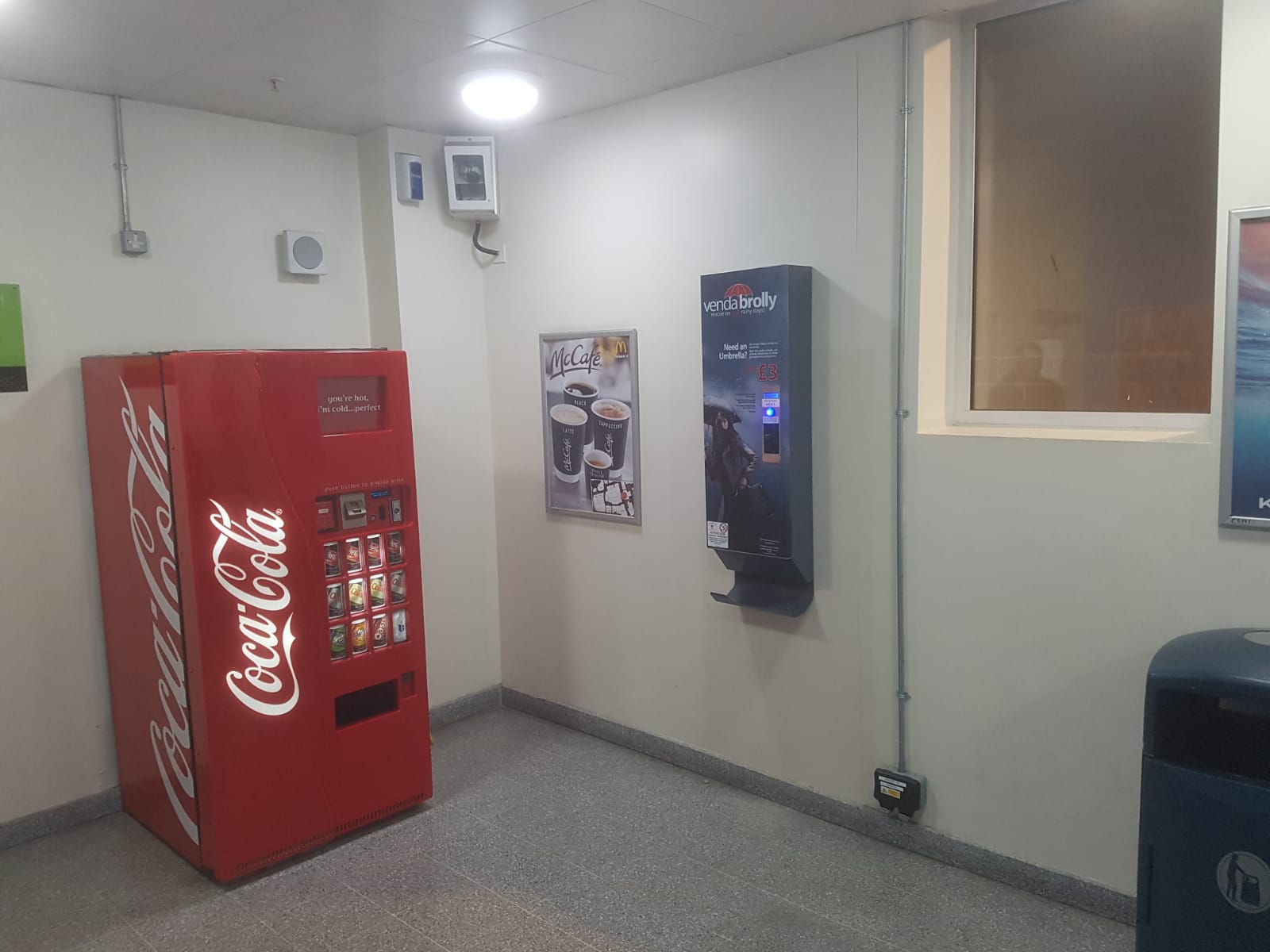 A VendaBrolly umbrella vending machine installed at a customer site